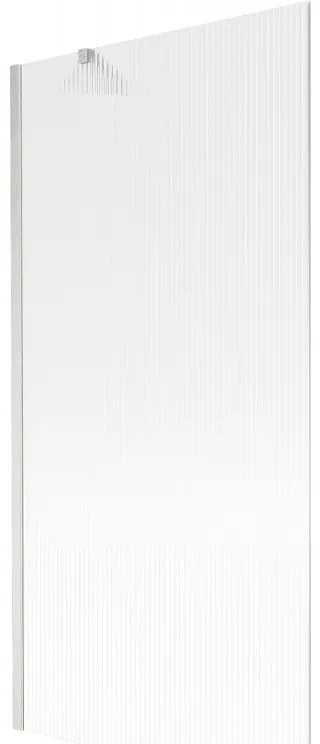 Mexen Next, 1-krídlová vaňová zástena 90 x 150 cm, 6mm sklo Ribs, oceľová, 895-090-000-00-09-97