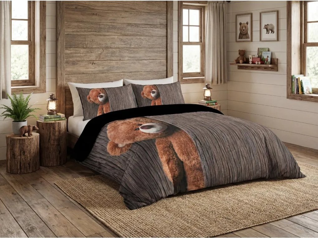 3D obliečky z mikrovlákna HNEDÝ MEDVEDÍK