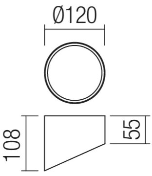 Redo 01-1628 - LED bodové svietidlo UTO LED/12W/230V pr. 12 cm čierne