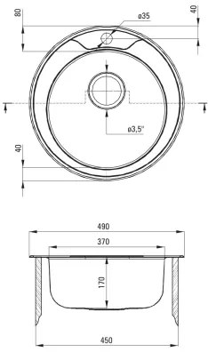 Deante ZHC_0813 - Kuchynský drez TWIST pr. 49 cm satén