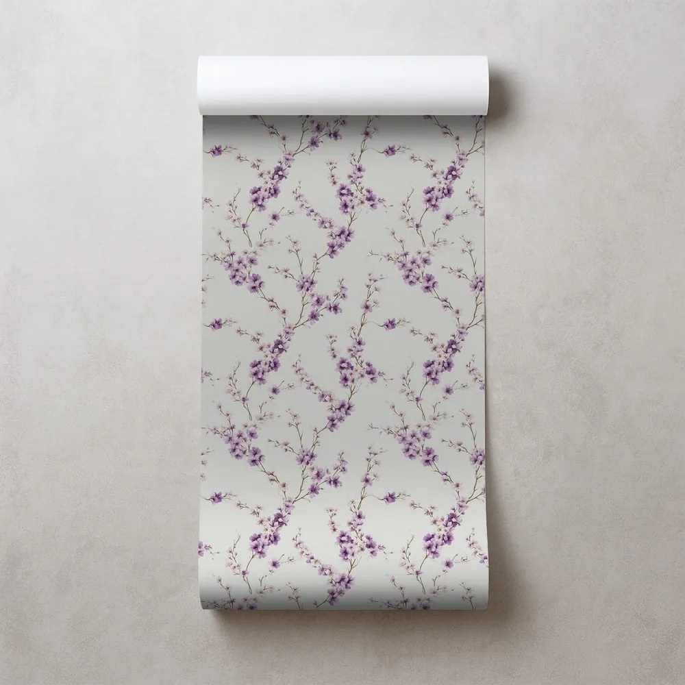 Tapeta fialové kvety na svetlom pozadí