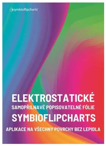 Elektrostatická popisovacia fólia Symbioflipcharts 50 x 70 cm - 25 listov, ružová