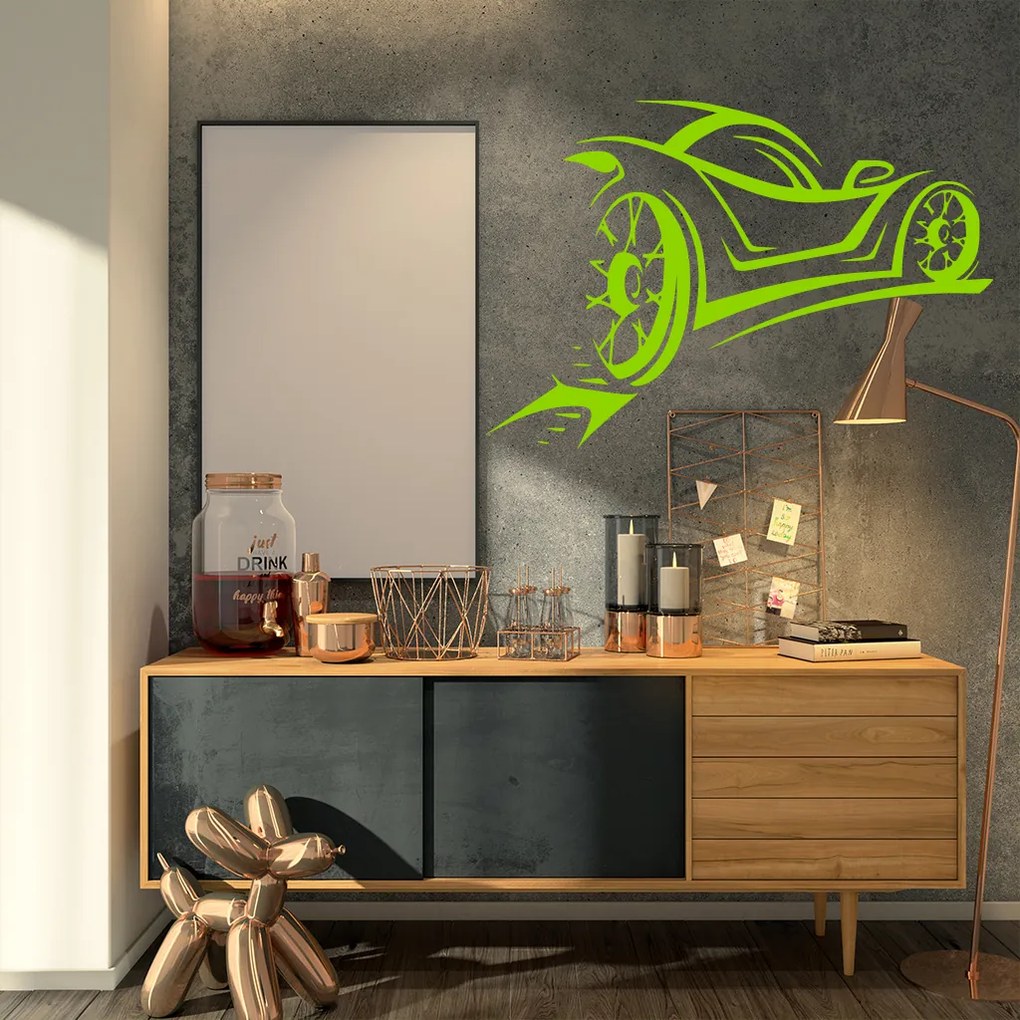 Veselá Stena Samolepka Športové auto Farba: růžová, Veľkosť: 60 x 42 cm
