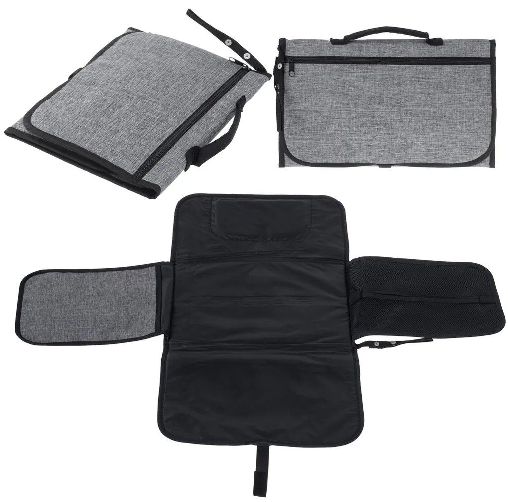 KIK Detská prebaľovacia cestovná podložka konvertibilná prebaľovacia taška sivá