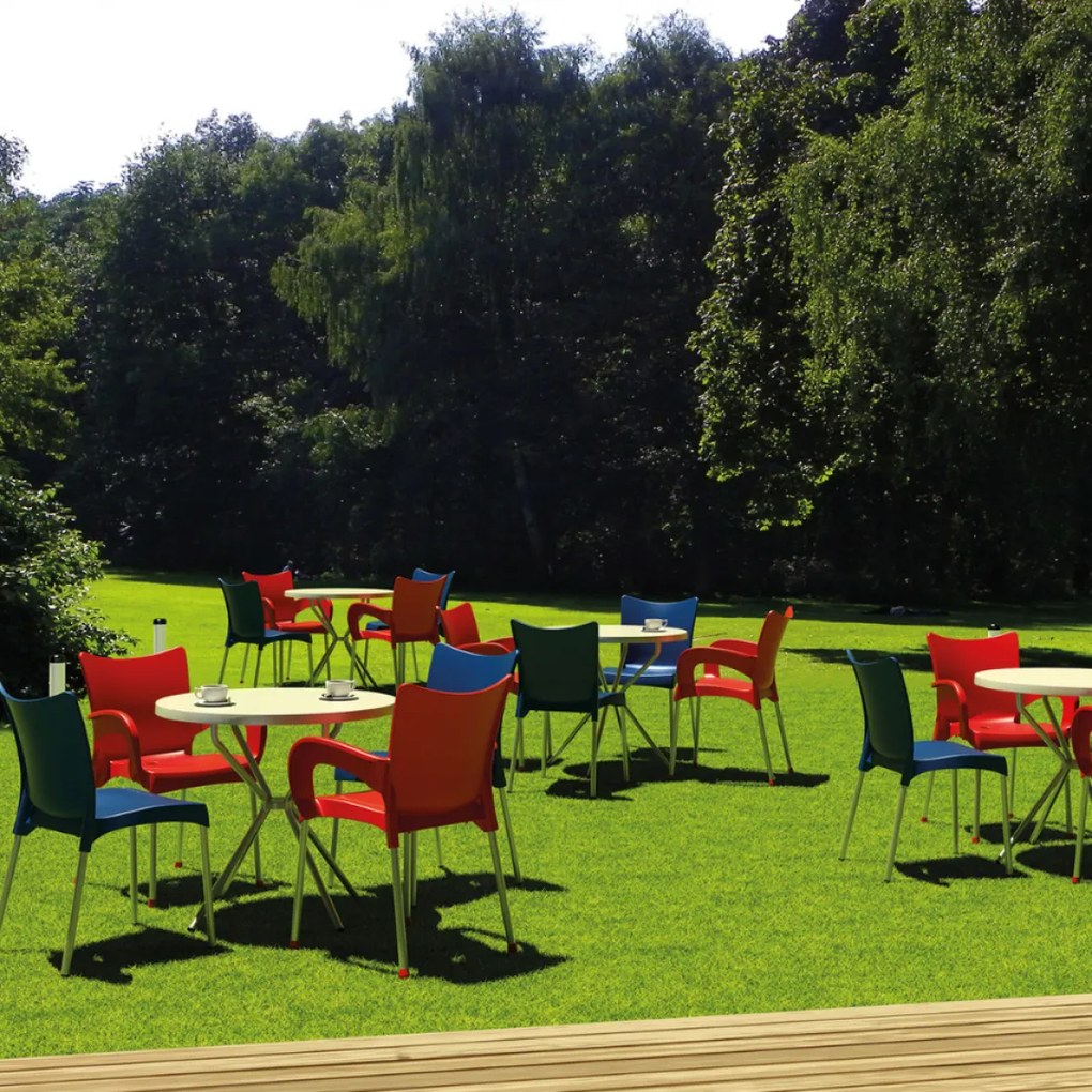 ROMEO záhradná stolička s podrúčkami blue