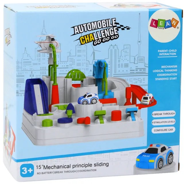 LEAN TOYS Prekážková dráha pre autá, Interaktívna