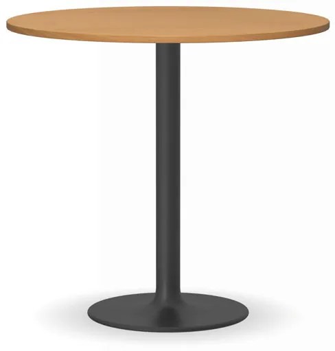 Konferenčný stolík FILIP II, priemer 800 mm, čierna podnož, doska breza