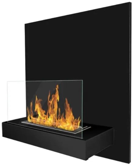 Závesný biokrb na stenu ČIERNY SO SKLOM 45x47x17