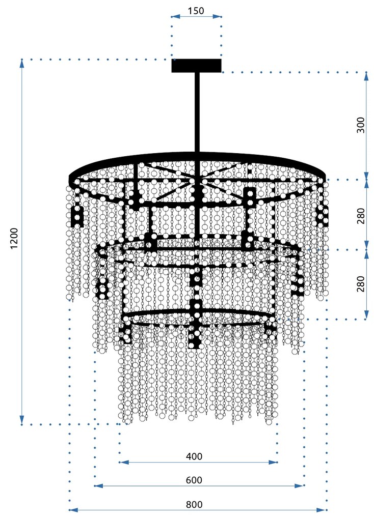 Toolight Rea, Luster Cristal APP1314-CP Black, OSW-07988
