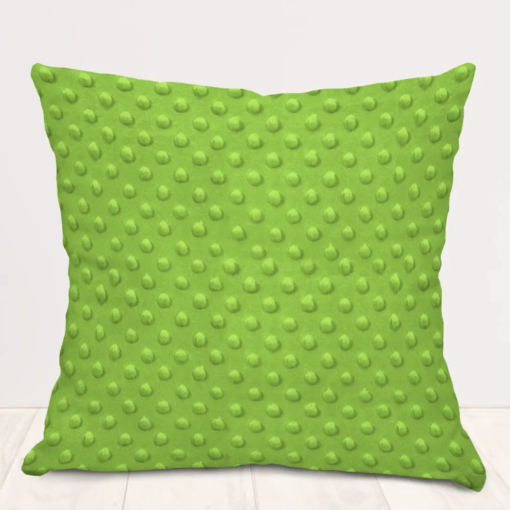 Biante Detská obliečka na vankúš Minky 3D bodky MKP-007 Hráškovo zelená 40 x 60 cm