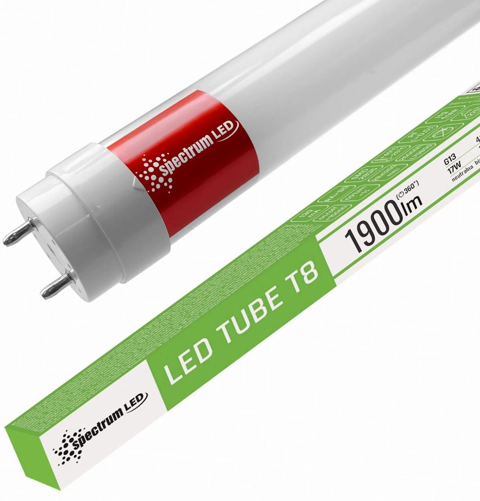 Spectrum LED Spectrum, LED Tube Neutral White 120CM T8 230V 17W WOJ+22304, OSW-12005