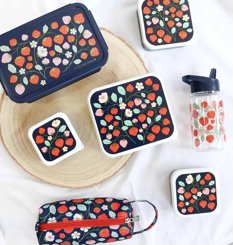 A Little Lovely Company - súprava štyroch desiatových škatuliek - jahody