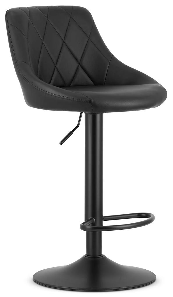 Barová stolička KAST - čierna koženka / čierna podnož