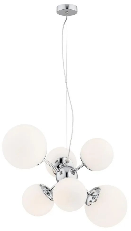 Argon 2531 - Luster na lanku SATELITE 6xE27/15W/230V lesklý chróm