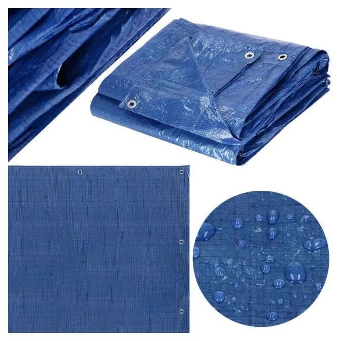 SPRINGOS Krycia plachta s okami 4x6 m, 60g PE, modrá SPRINGOS PROTECT