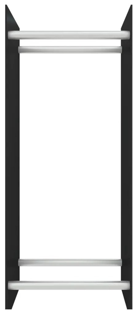 Stojan na palivové drevo čierny 40x35x100 cm tvrdené sklo