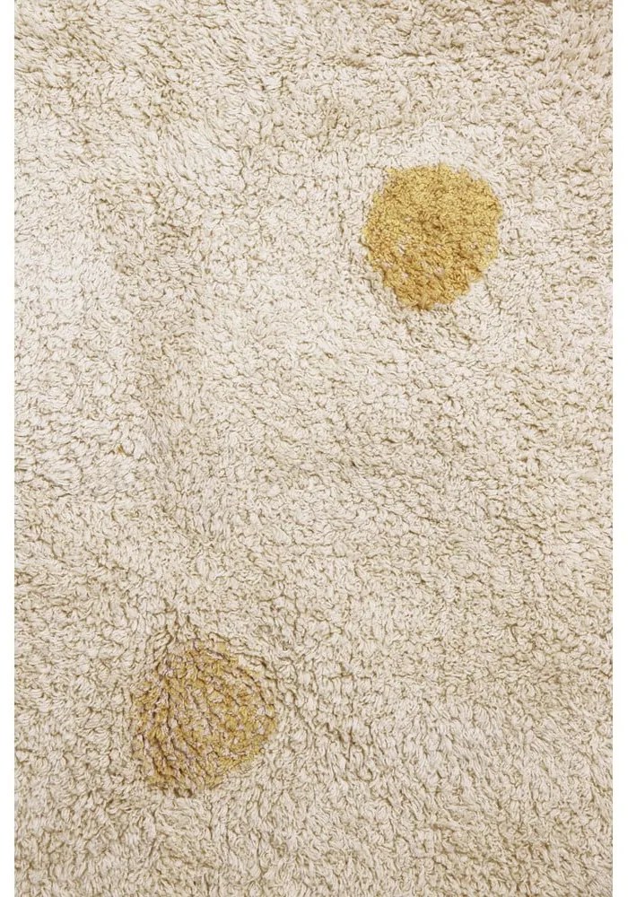 Okrovožltý krémový prateľný ručne tkaný bavlnený detský koberec 120x160 cm Hippy Dots Honey – Lorena Canals