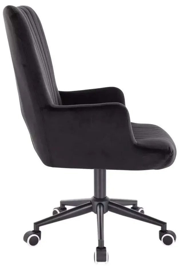 LuxuryForm DESIGN Kreslo AMADEO VELUR na čiernej podstave s kolieskami - čierne