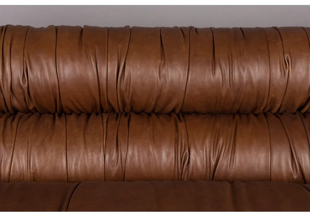 Hnedá kožená pohovka 214 cm Douglas – Dutchbone