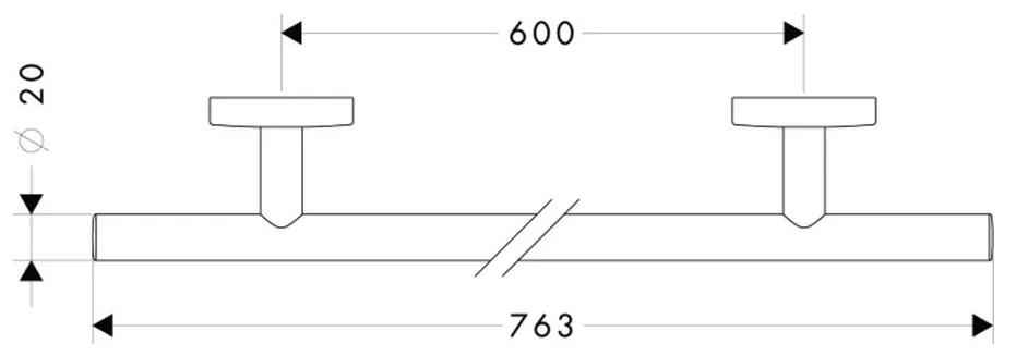 Hansgrohe Logis - Držiak na uterák 600 mm, kartáčovaný nikel 40516820
