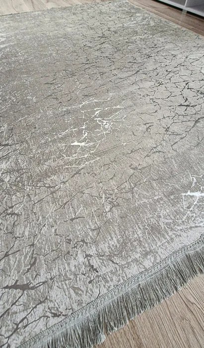 Moderný koberec Parys béžovo-strieborný s abstraktným vzorom Rozmer: 80x140 cm