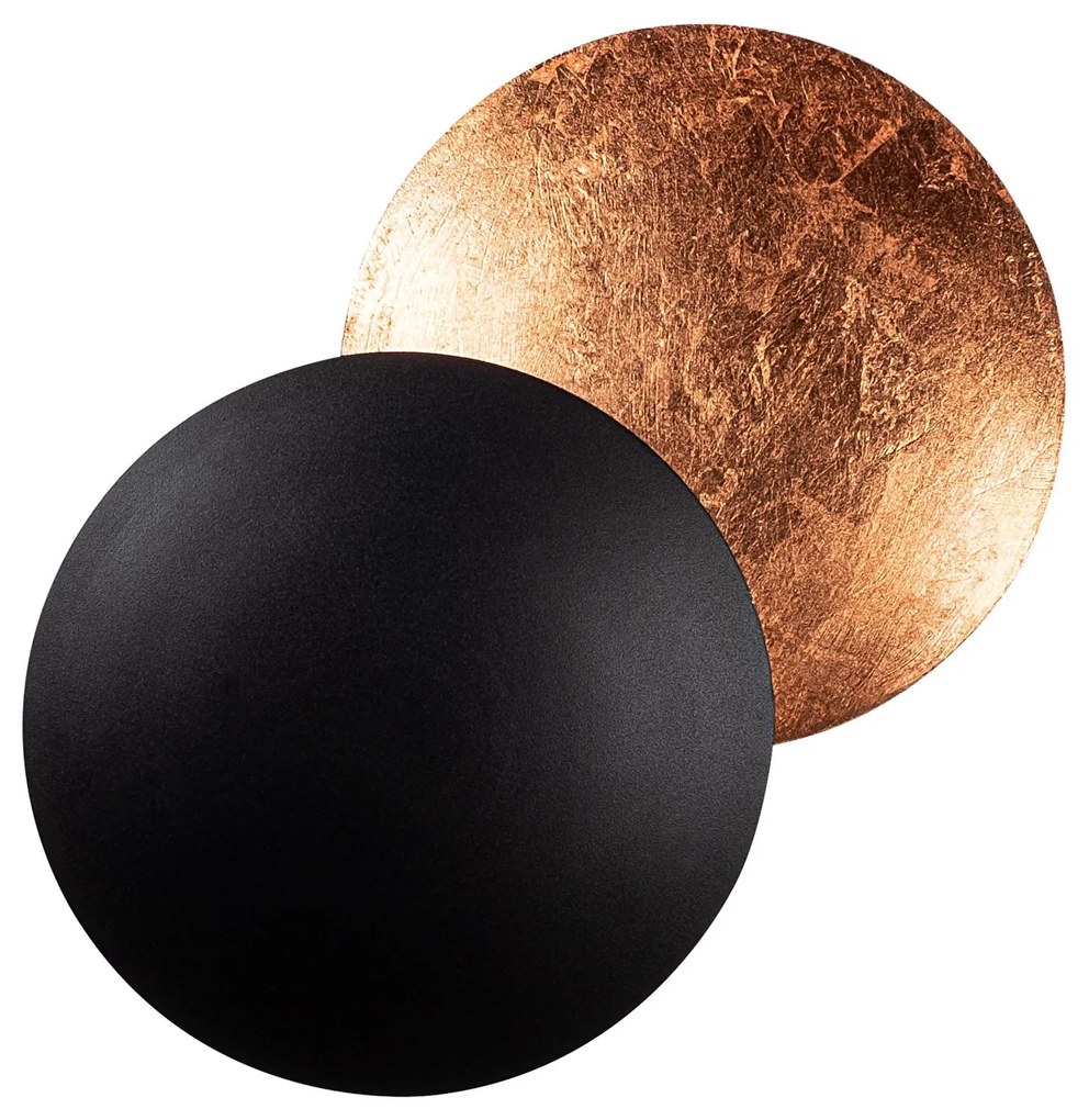 Nástenné LED svietidlo Yosma čierne/medené