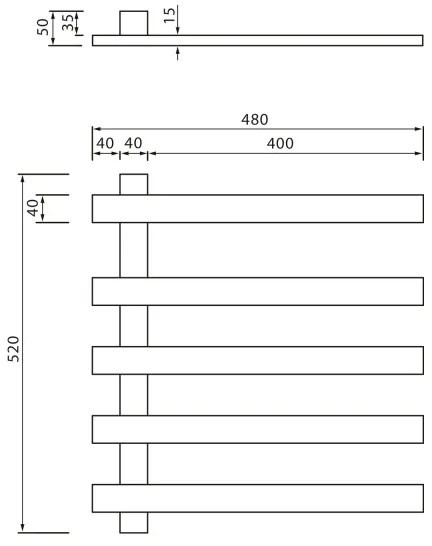 Sapho - Elektrický sušiak na uteráky ELCOR 63W/230V 48x52 cm matná čierna