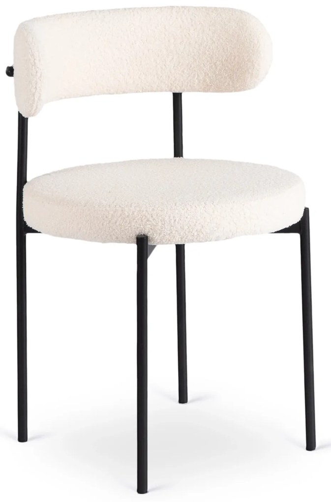 Jedálenská stolička TULSA krémová boucle tkanina