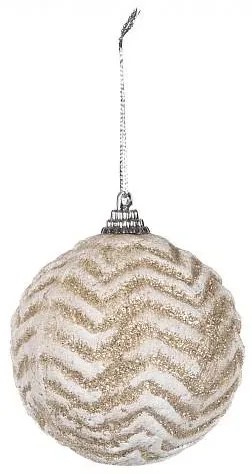 DECOLED Vianočná ozdoba, d. 8 cm, biela, trblietavá