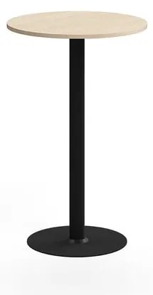 Barový stôl ALVA, Ø700x1100 mm, HPL, čierna/breza