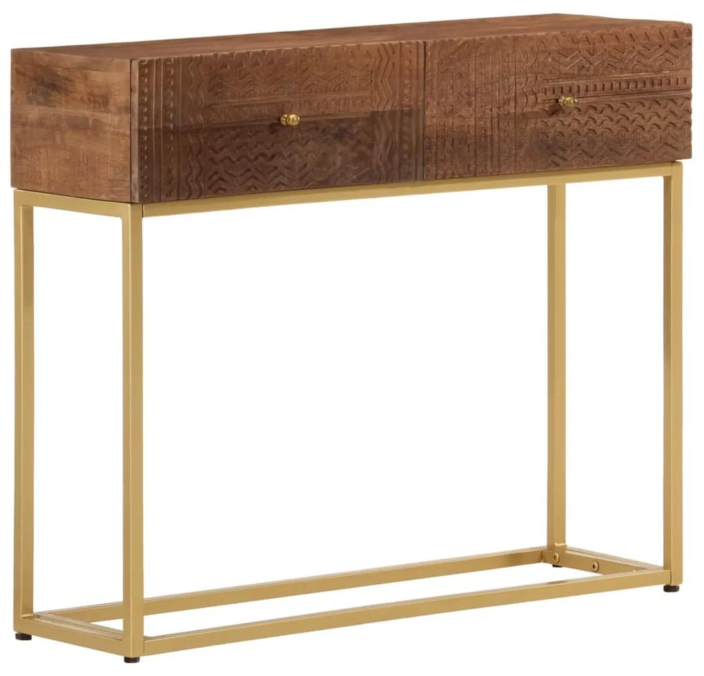 Konzolový stolík 90x30x76 cm mangovníkový masív a železo 371998