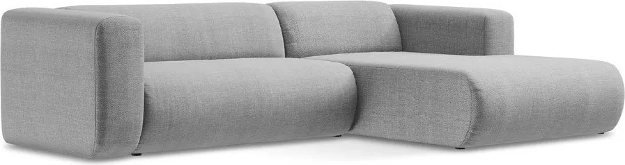 Svetlosivá rohová pohovka (pravý roh/s leňoškou) Ekahi – Makamii