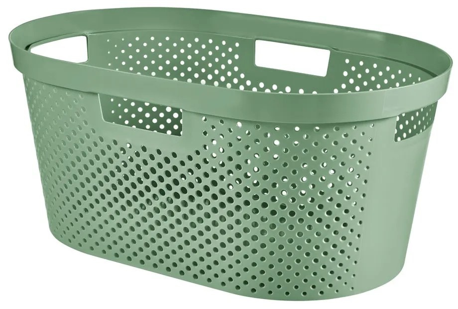 Zelený kôš na bielizeň Curver Infinity Hamper, 40 l