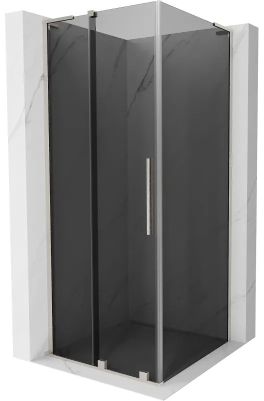 Mexen Velar L, sprchový kút s posuvnými dverami 110 x 110 cm, 8mm šedé sklo, brúsená oceľ, 871-110-110-43-97