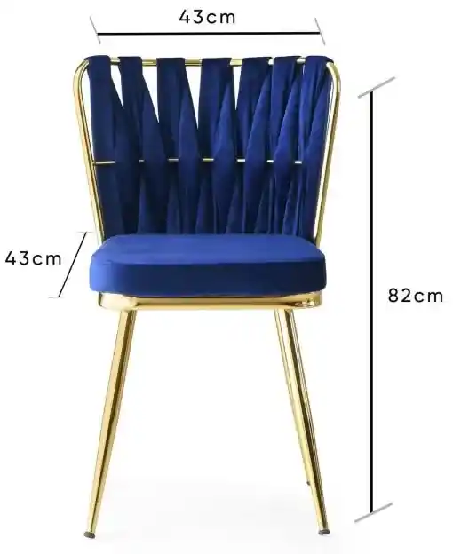 Hanah Home - Dizajnová stolička KUSAKLI, kráľovská modrá, zamat | BIANO