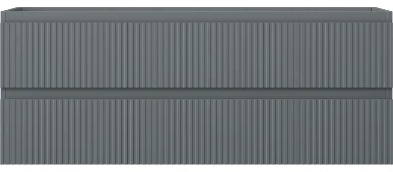 Mexen Rivel, kúpeľňová skrinka 120 cm, 2 zásuvky, drážkovaná, grafitová matná, 91A20-12047-2-BFF66