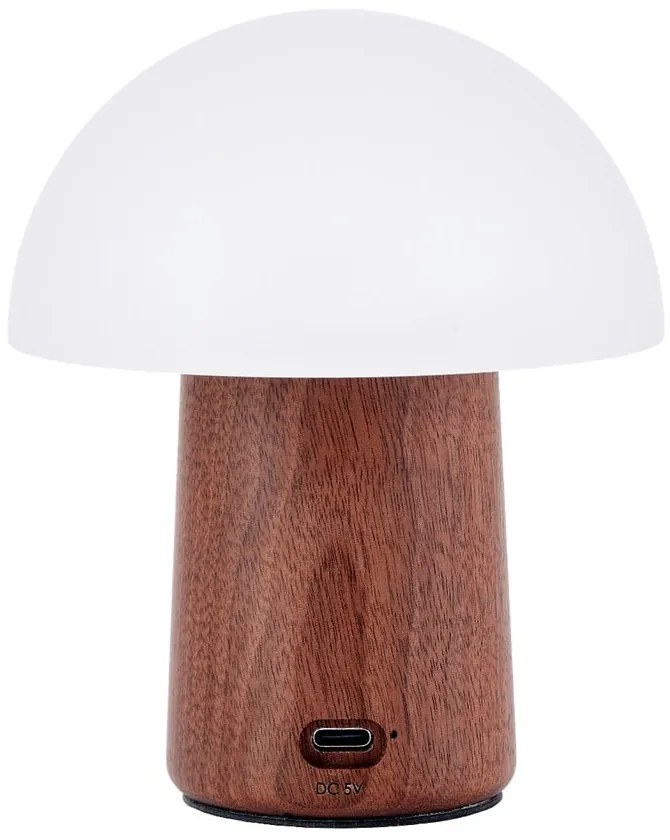 Biela/v tmavoprírodnej farbe LED stolná lampa (výška 12,5 cm) Alice Mushroom – Gingko