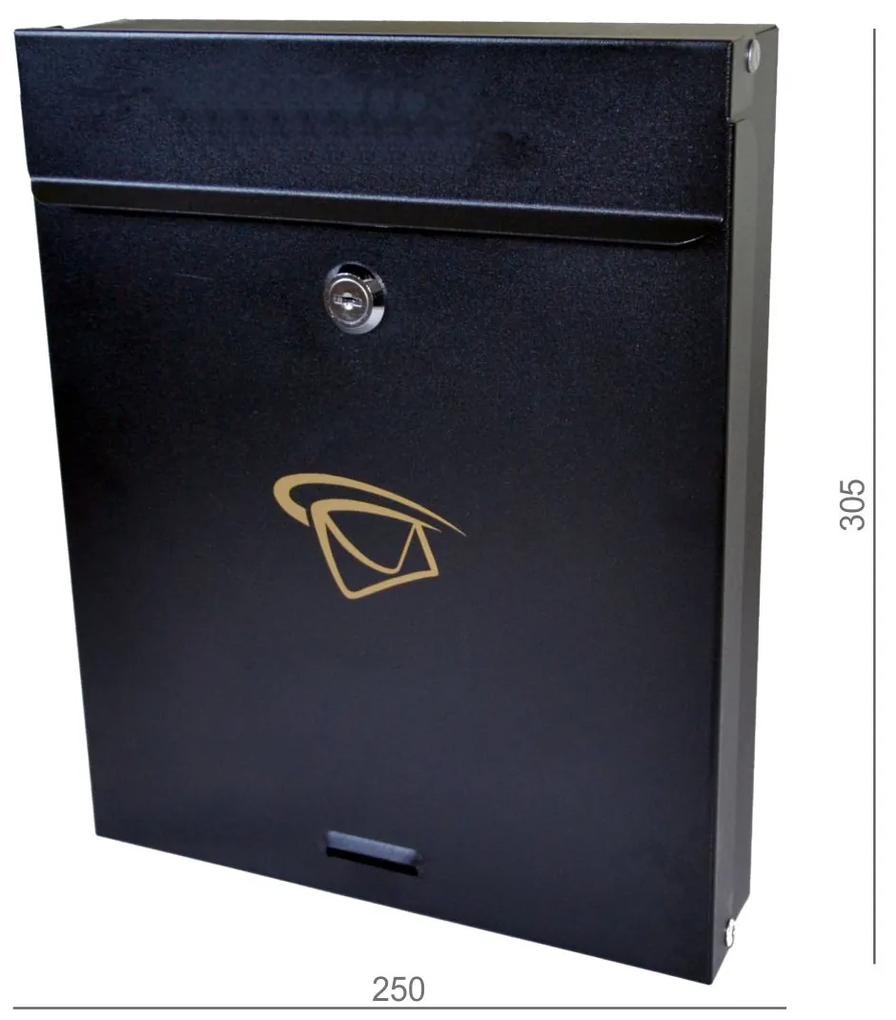 Kovian-Prod schránka poštová (250x305x60mm), max. formát listu: A4, čierna