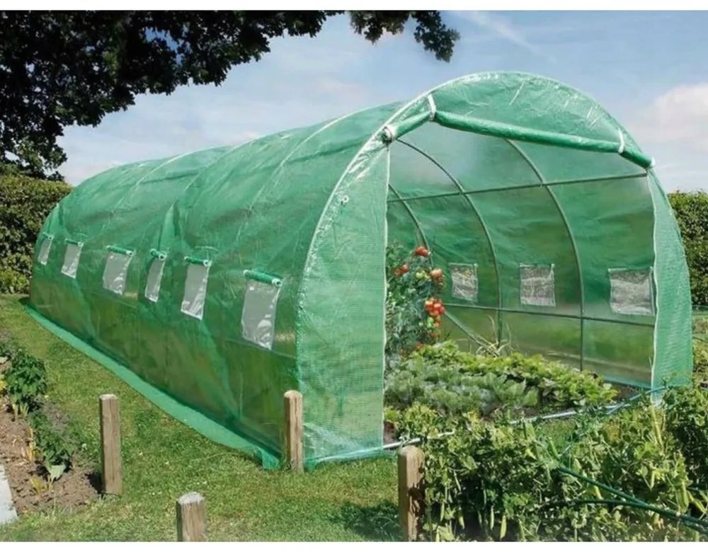 Lean Záhradný fóliový skleník 6x3x2m 18m² - zelený s rámom