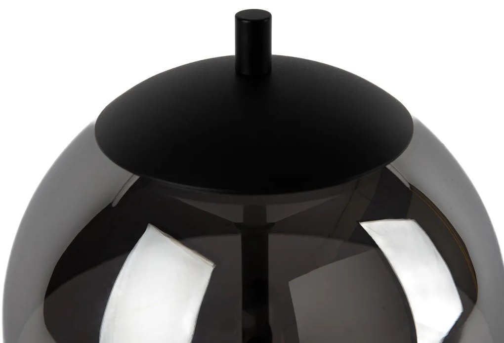 Moderná stolná lampa čierna s dymovým sklom vrátane LED 3-stupňového stmievača - Djent