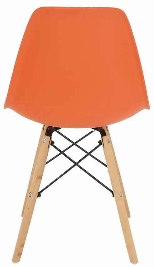 Stolička, oranžová/buk, CINKLA 3 NEW