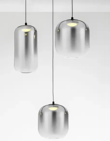 LED čierno-šedý dizajnový luster Aelia 6