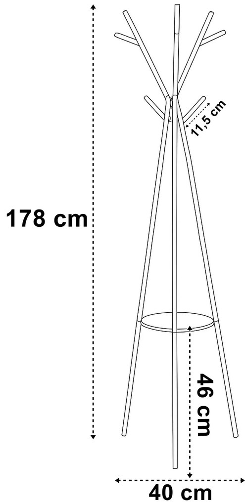 Předsíňový věšák PILUR černý