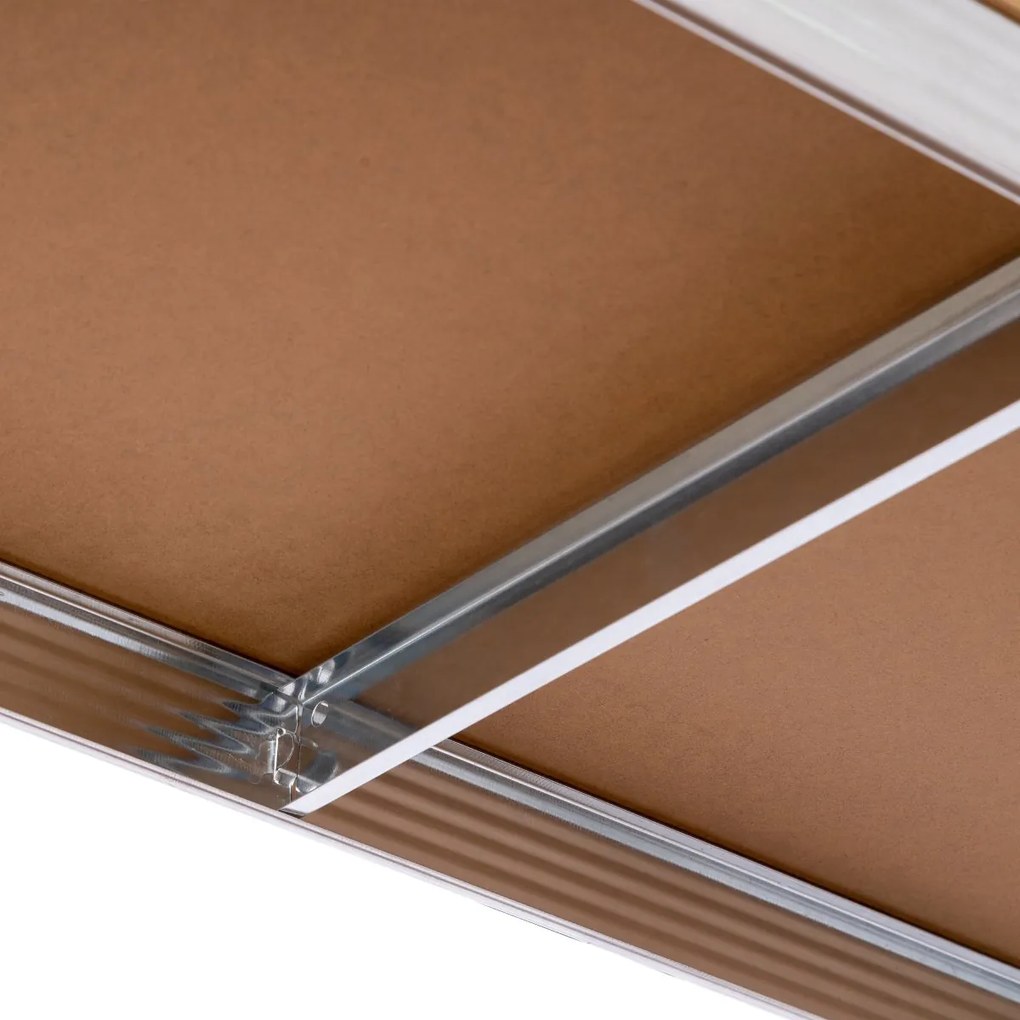 Kovový regál BestBerg BBMS-20 / 70 x 150 x 30 cm / 5 políc / strieborná/hnedá