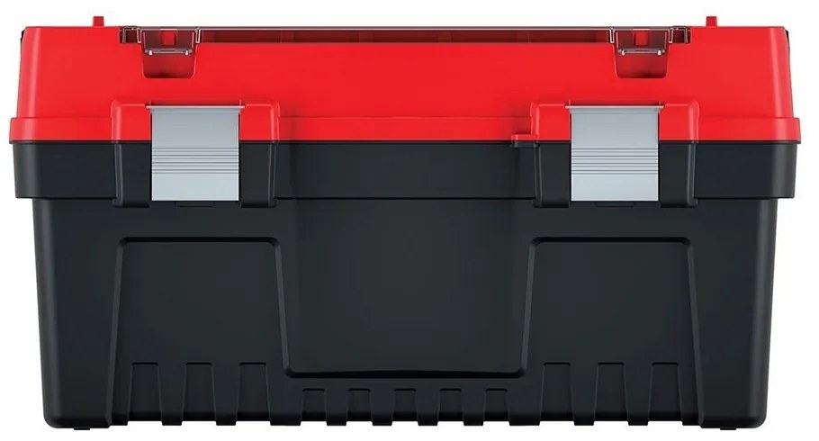 Kufor na náradie s alu držadlom a zámkami 54,8 × 27,4 × 28,6 cm, prepážky, červená
