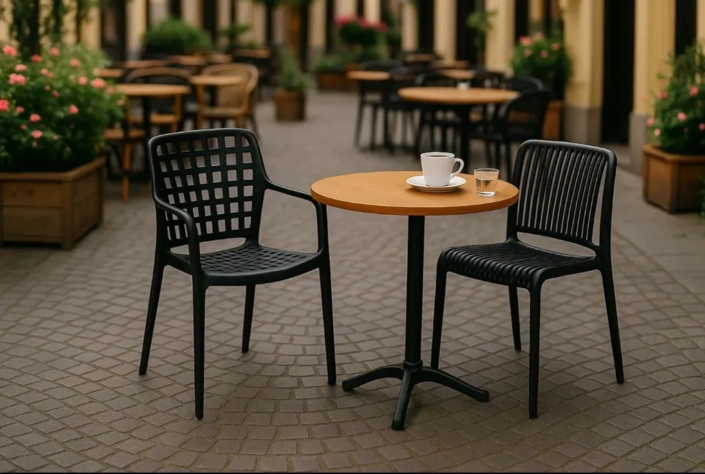 Plastová bistro stolička GORDON, čierna