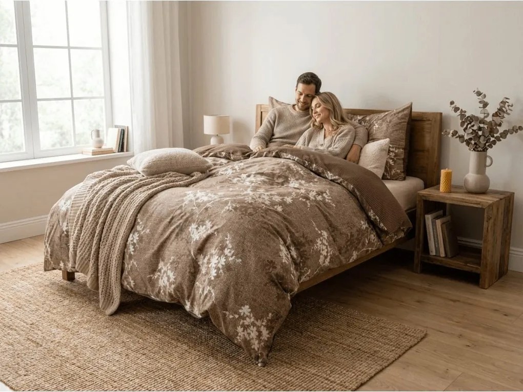 Mikroflanelové obliečky BRONIVA hnedé Rozmer obliečky: 70 x 90 cm | 140 x 200 cm