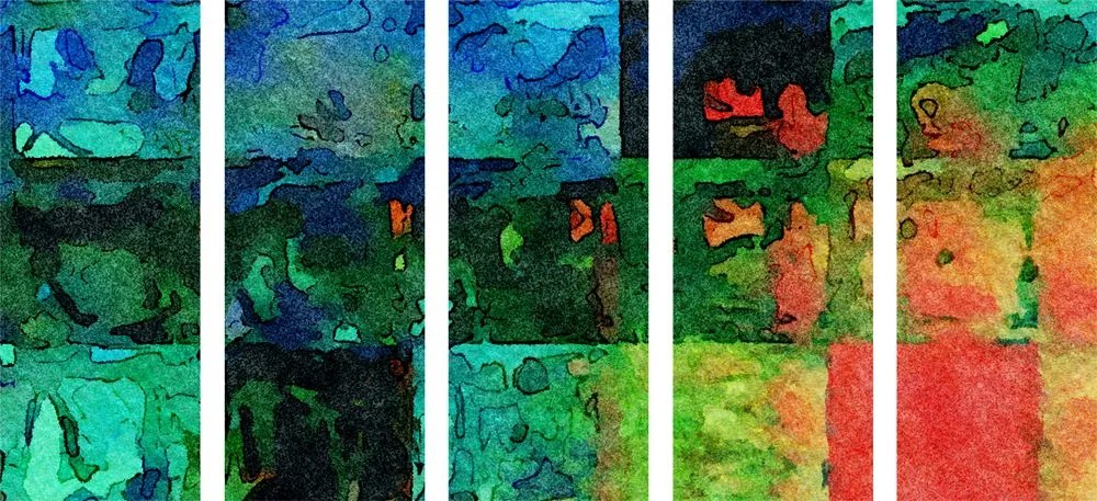 5-dielny obraz moderné výtvarné umenie Varianta: 100x50