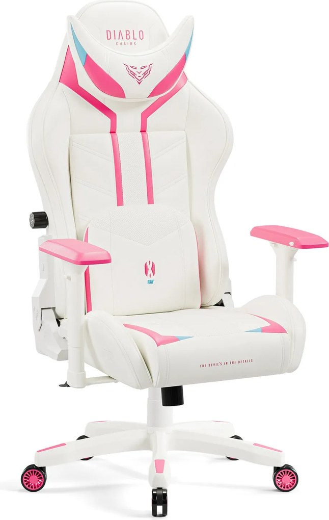 Herné kreslo Diablo X-Ray 2.0 Small: bielo-ružové
