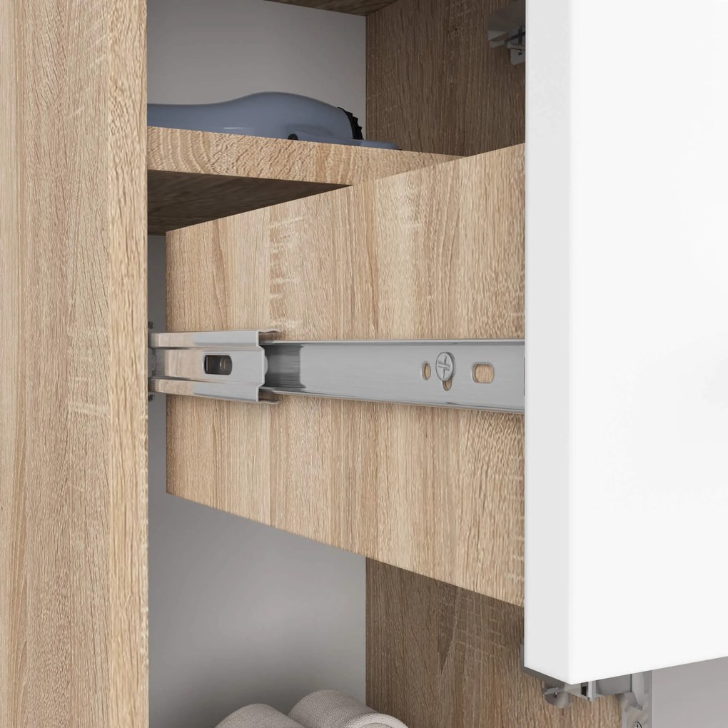 Kúpeľňová skrinka Fin sonoma/biela